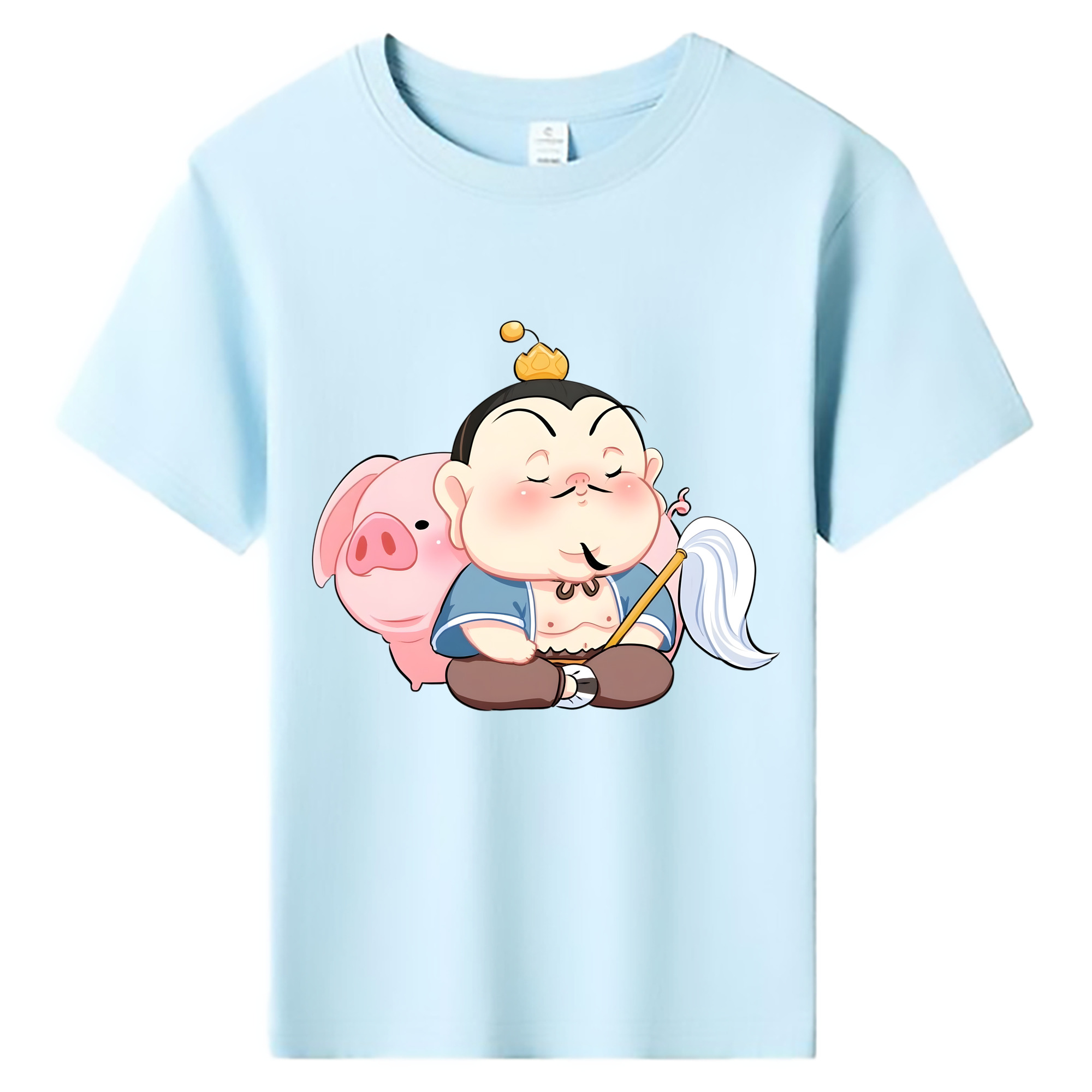 （画像用） Ne Zha 2 ナタ 魔童の大暴れ 綿100％キッズTシャツ（フロントプリント）